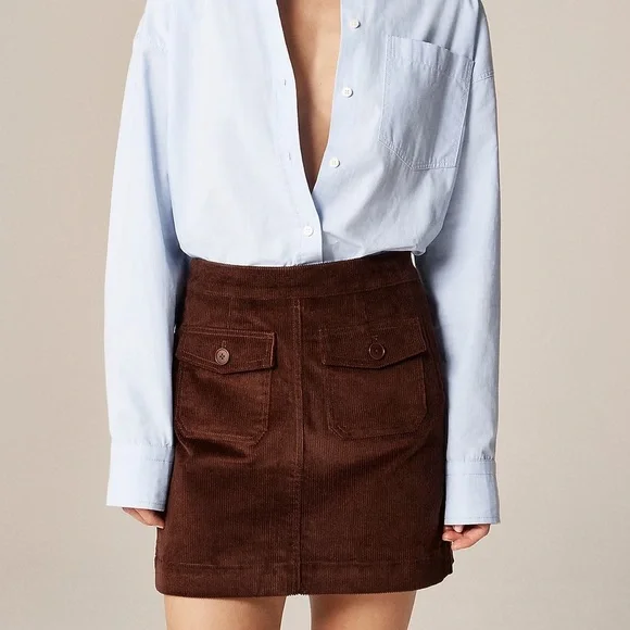 J crew French press Patch-pocket mini skirt in corduroy - Picture 2 of 6